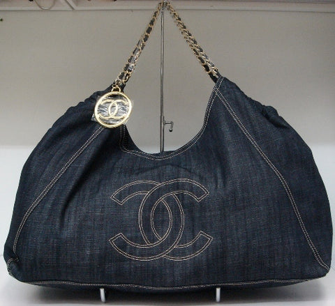 Bag Coco Cabas 42cm in denim with beige stitching, mag…