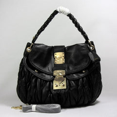 Miu Miu Lambskin Coffer Bag Black